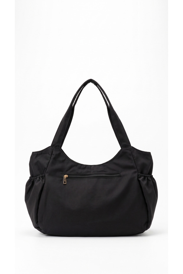 Women's Waterproof Large Volume Hand and Shoulder Bag with Side Pockets and Multiple Zipper Compartments