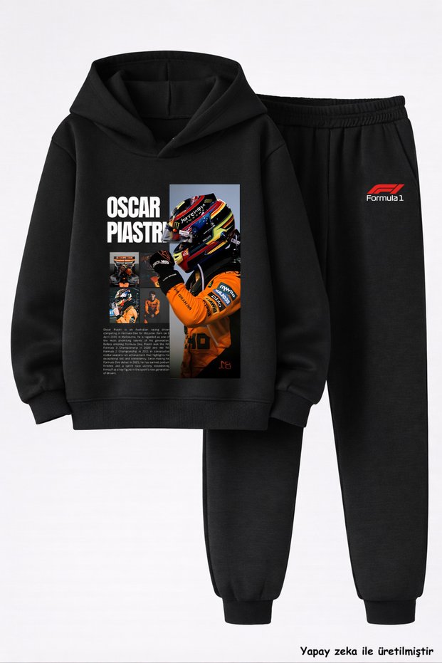 OSCAR PİASTRİ NEW SEASON PRINTED 3-PLY QUALITY SWEATSHIRT AND SWEATPANTS KIDS' SET