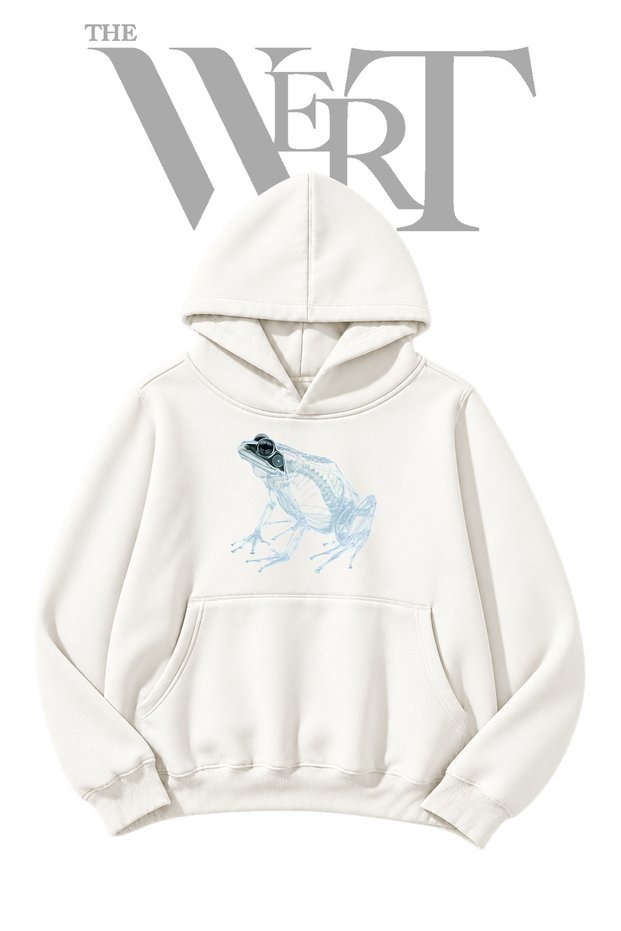 X Ray Frog Pre-Printed White Hooded Sweatshirt (2-Ply)
