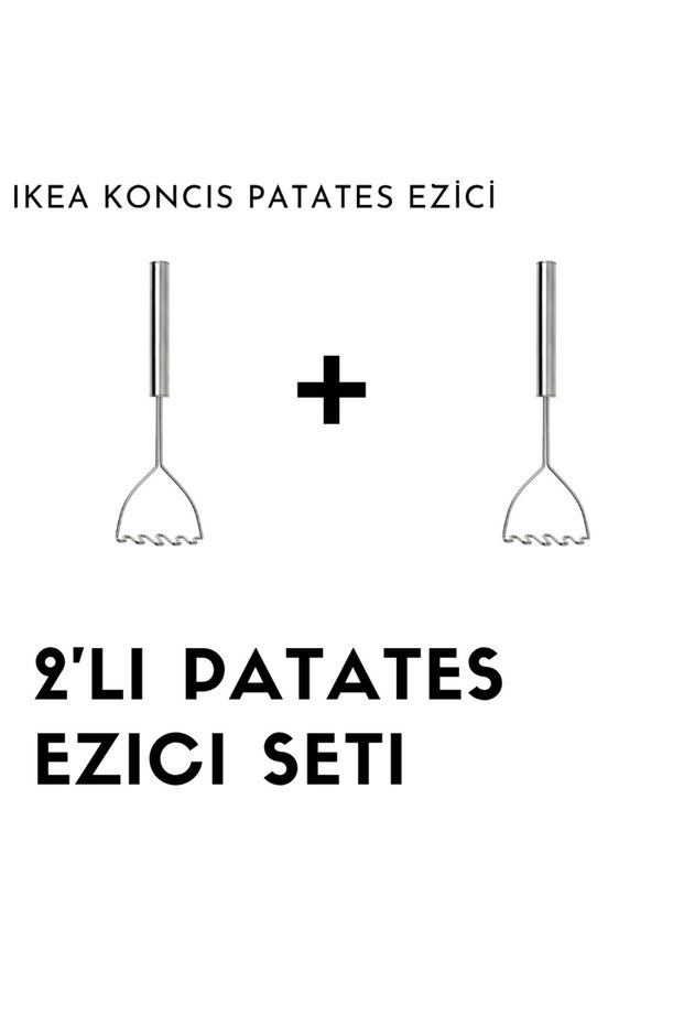 2-Piece Potato Masher Set: 2 KONCIS potato mashers, stainless steel, 39 cm