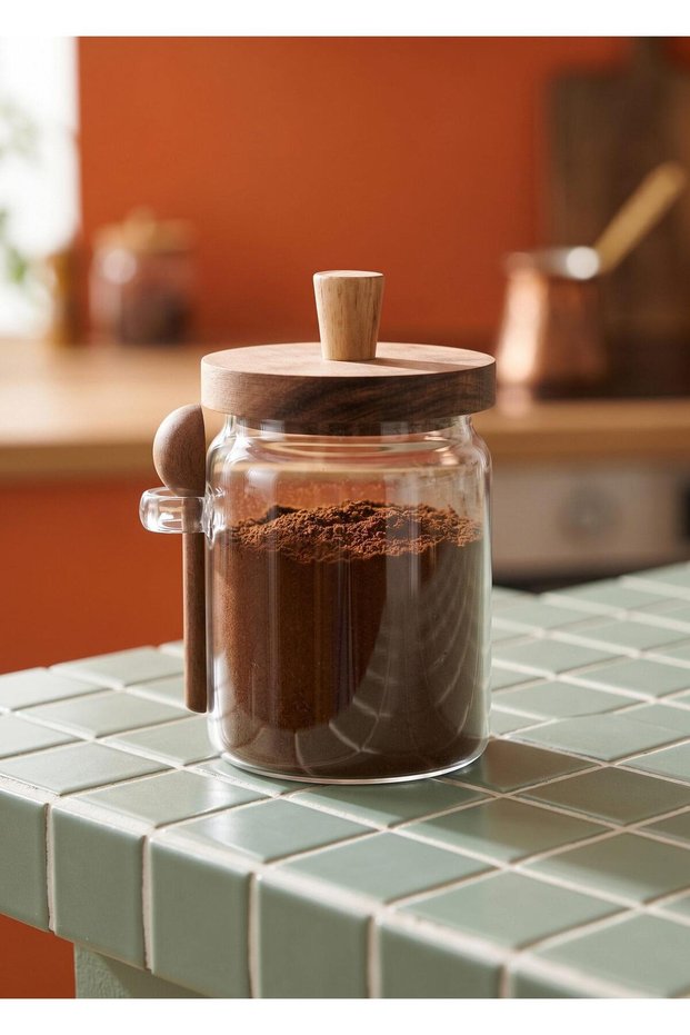 Borosilicate Glass Jar with Measuring Spoon, 650 ml