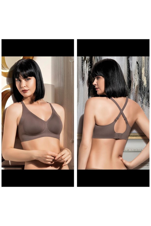 Larissa Women's Shaping / Sculpting Bra with Pads, Stitch-Free, with Cross-Back Back Detail