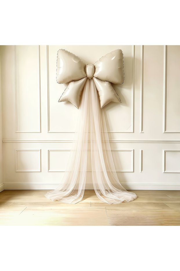 Other Beige Romantic large butterfly aluminum foil balloon chiffon set,for weddings, engagements, ba