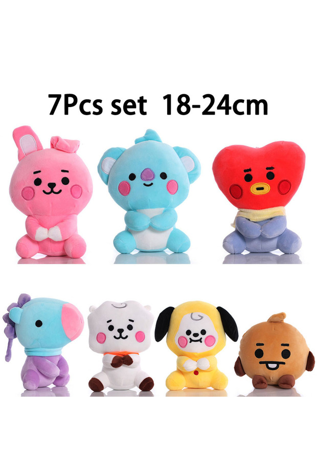 7Psc set big Hot BTed 21Plush Toys Kawaii Mini Keychain Anime Pendant Ornament for Kids 12-22