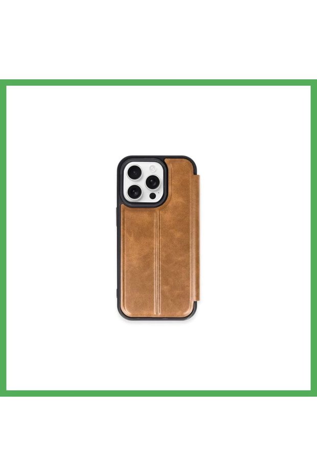 غطاء واقٍ قابل للطي متوافق مع هاتف iPhone 15 Pro Max - لون بني من BEZOSS.