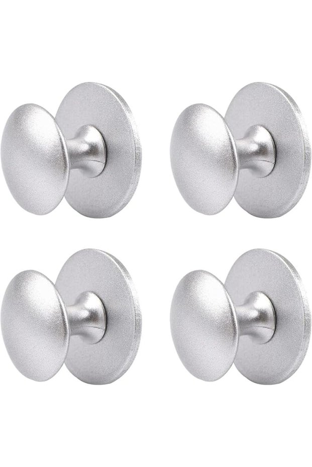 Stainless Steel Drawer Knobs, 4pcs Self-Stick Instant Cabinet Handle Pulls, Adhesive Sliding