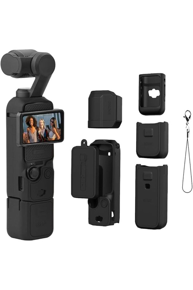 غطاء سيليكون لجهاز DJI Osmo Pocket 3، حافظة واقية، واقي للعدسة، غلاف مقاوم للخدش.