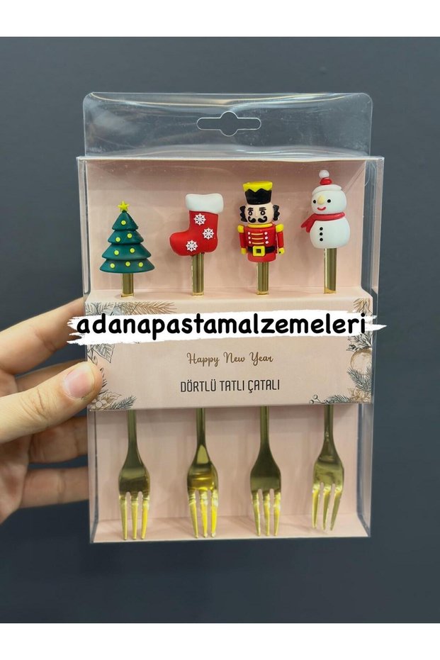 Thn76689 set of four dessert forks * new year's eve