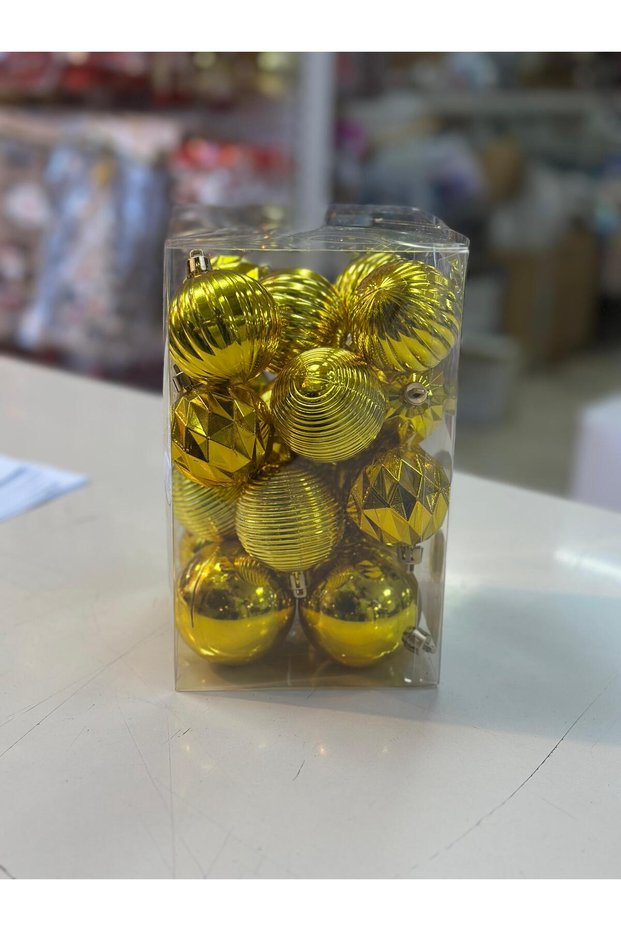AST2702 New Year's Ball, Assorted Gold, Pack of 20