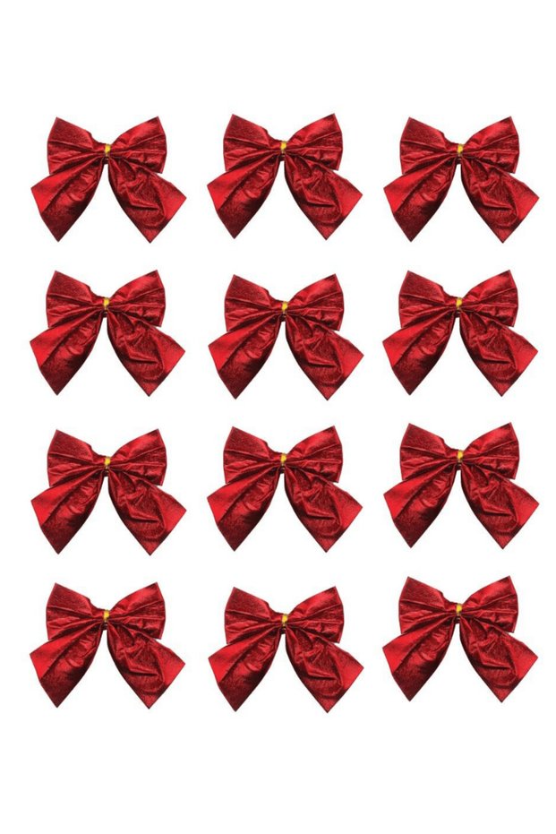 BRS-3753 New Year's Bow Ribbon Decoration, 5 cm, 12 Pieces