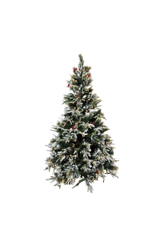 NEW YEAR'S CHRISTMAS TREE, 120 CM, IMPORTED, WITH SNOW AND LIGHTS, BRS-4049