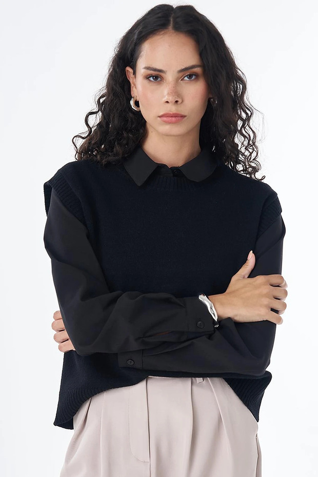 Crew Neck Knitwear Sweater Black