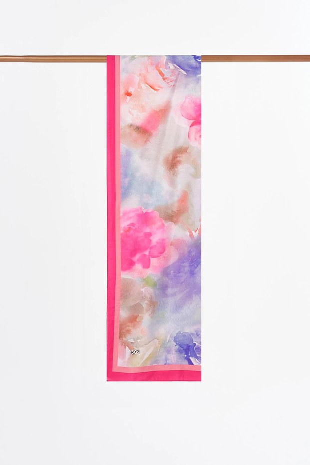 Brushstroke Abstract Pattern Shawl, Pink