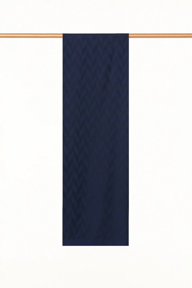 Herringbone Patterned Shawl, Navy Blue