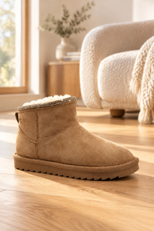 GT-2527 Anatomical Sole, Cold-Resistant, Everyday Use, Brown Suede Girls' Outdoor Boots