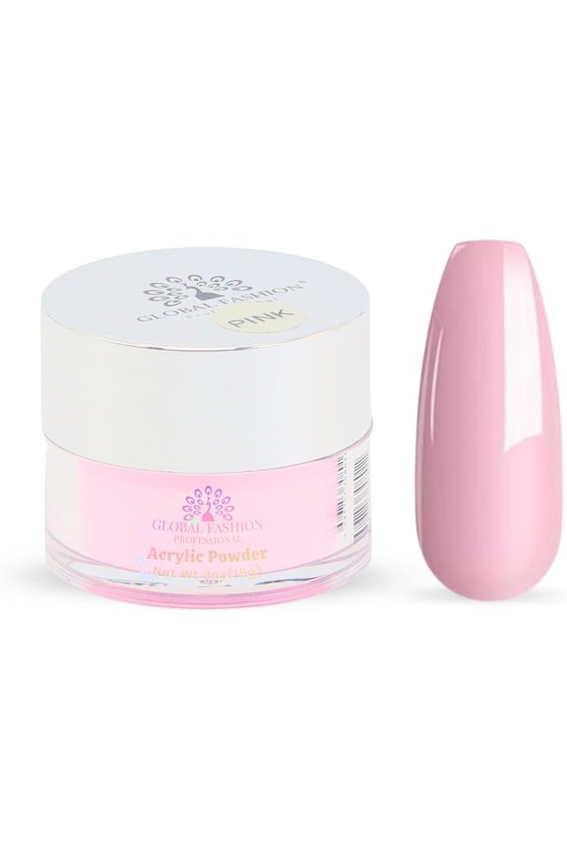 Acrylic Powder Pink, 15g - Acrylic Nail Powder for Nail Extensions, Overlays, 3D and French Nails, Bubble-Free, Non-Yellowing, Strong Adhesion, Salon Quality