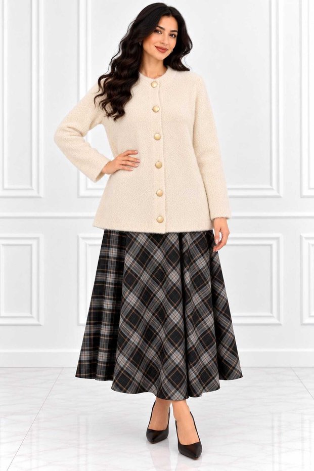 WOMEN'S OVERSIZED ELEGANT ANGORA CARDIGAN