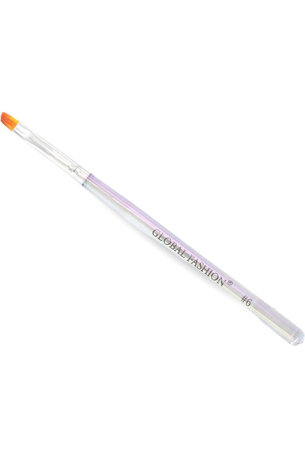 Gel Nail Flat Synthetic Brush Set #4, 6, 8 - Perfect for Beginners and Nail Artists # (#6)