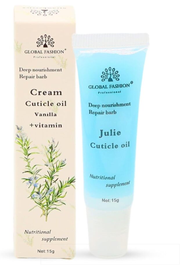 Global Fashion Cream Cuticle Oil - Cherry Scent + Vitamins - Nourishing Nail & Cuticle Care (Vanilla + Vitamin)