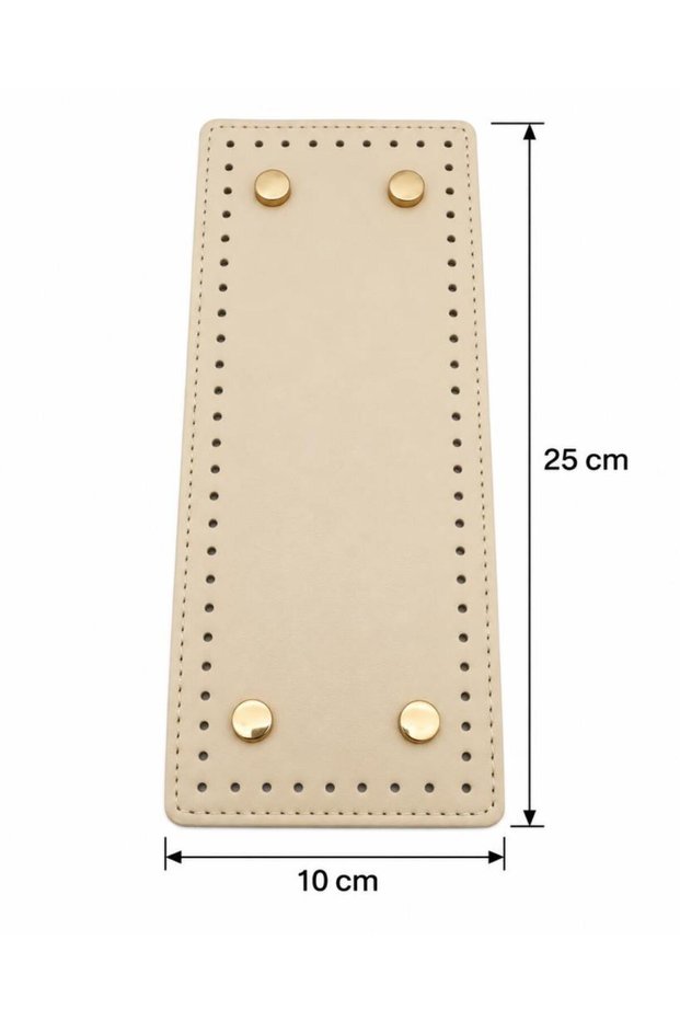25x10 cm Rectangular Bag Base, Cream with Gold Metallic Accents