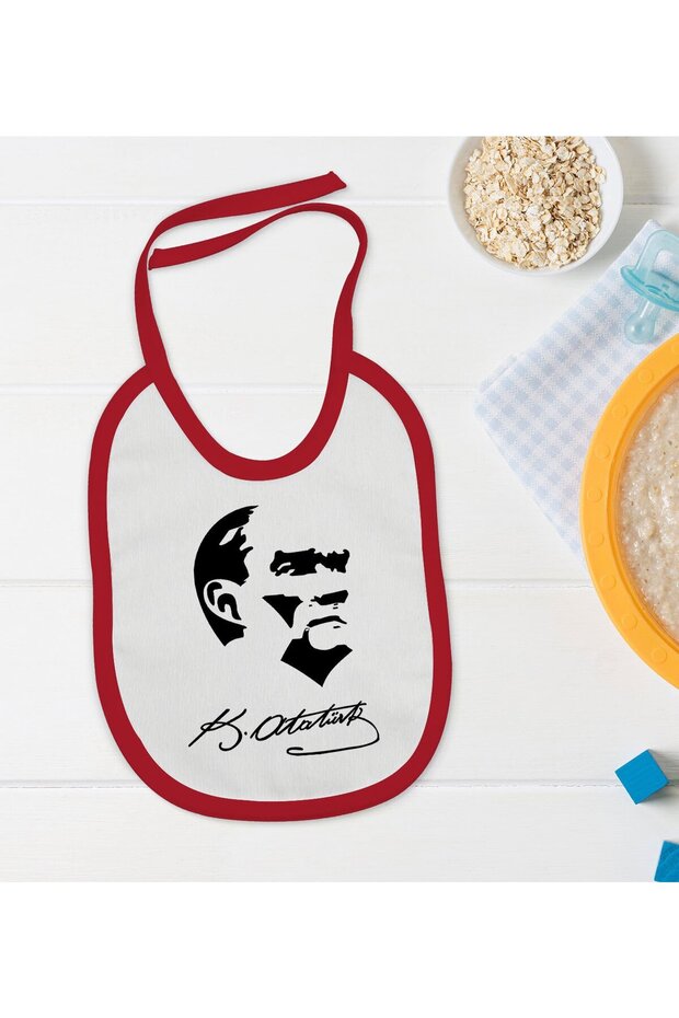 BK Kids Atatürk-Themed Red Baby Bib - 24