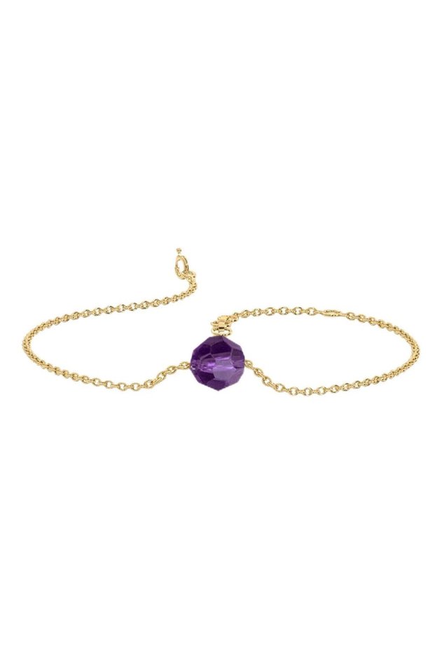 18Kt Gold Birthstone Bracelet with Swarovski Stone B1YK84_february