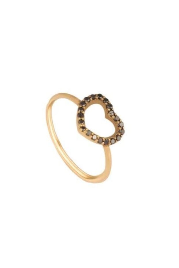 , Black Diamond Ring, 0.15 ct Black Diamonds, 20 Stones, Shiny Glossy Finish, Standard Size 54