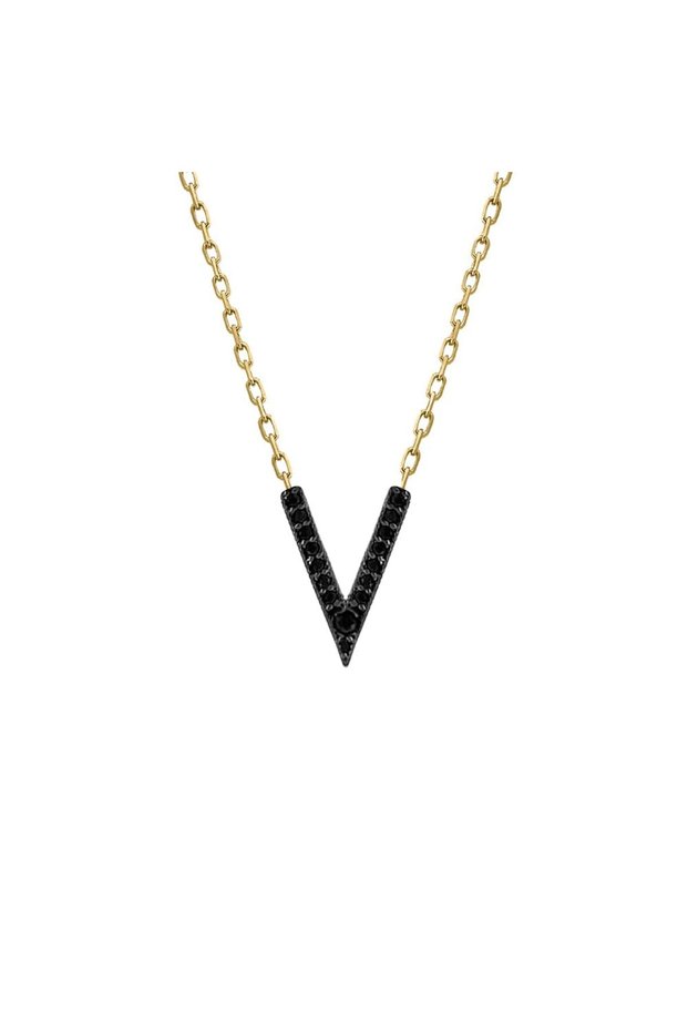 18KT Gold Diamond V Necklace DN1Y166