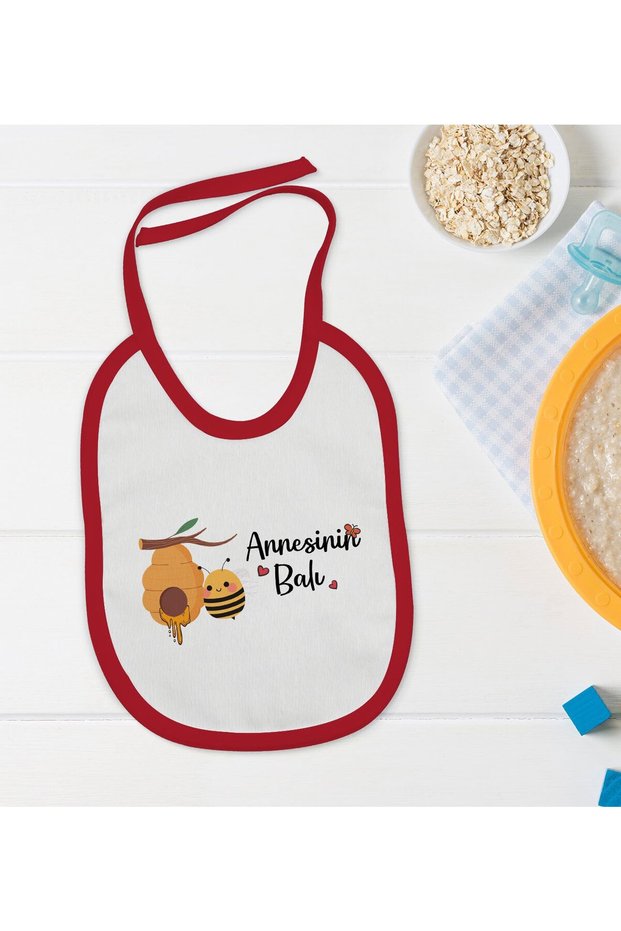 BK Kids "Mom's Honey" Design Red Baby Bib - 1 en124414