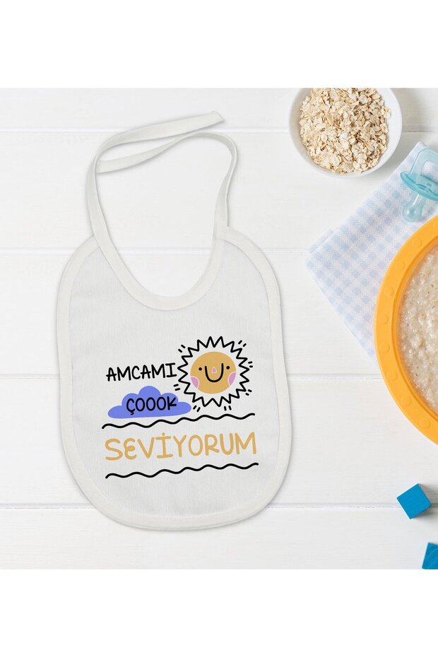 BK Kids "I Love My Uncle" Designed Baby Bib - Model 1