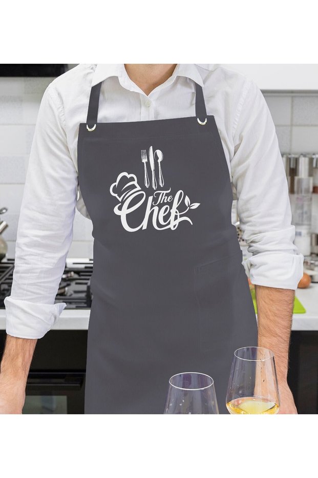 Professional Chef-Designed Anthracite Kitchen Apron, Cook's Apron, Chef's Apron, Home Gift en131336