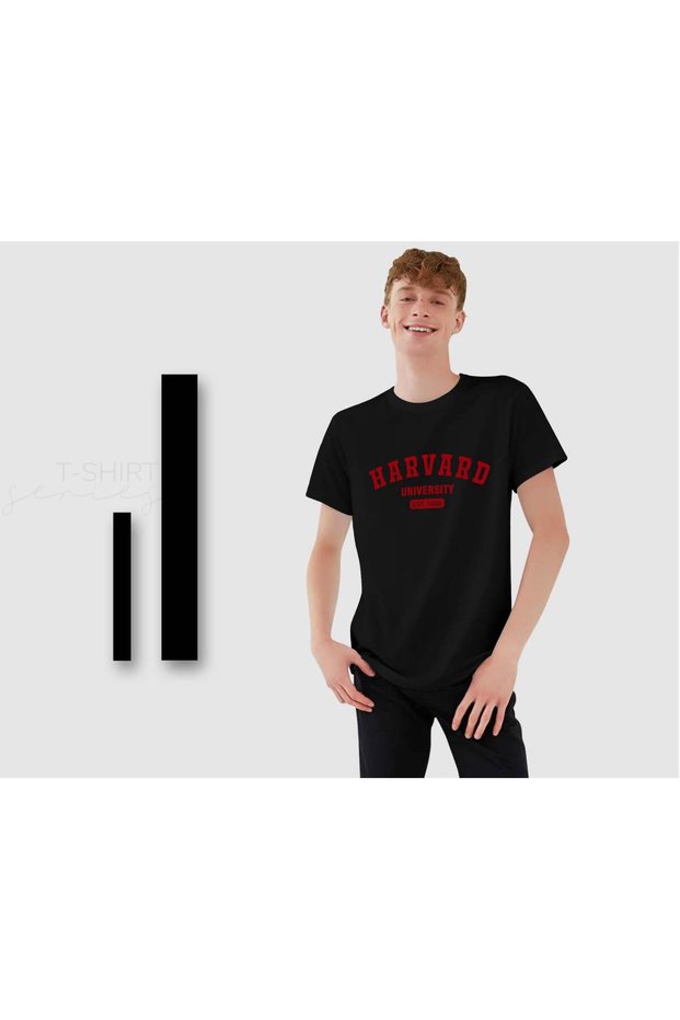 Harvard University-Designed Men's Black T-Shirt, Gift for a Friend, Birthday Gift, Size Large