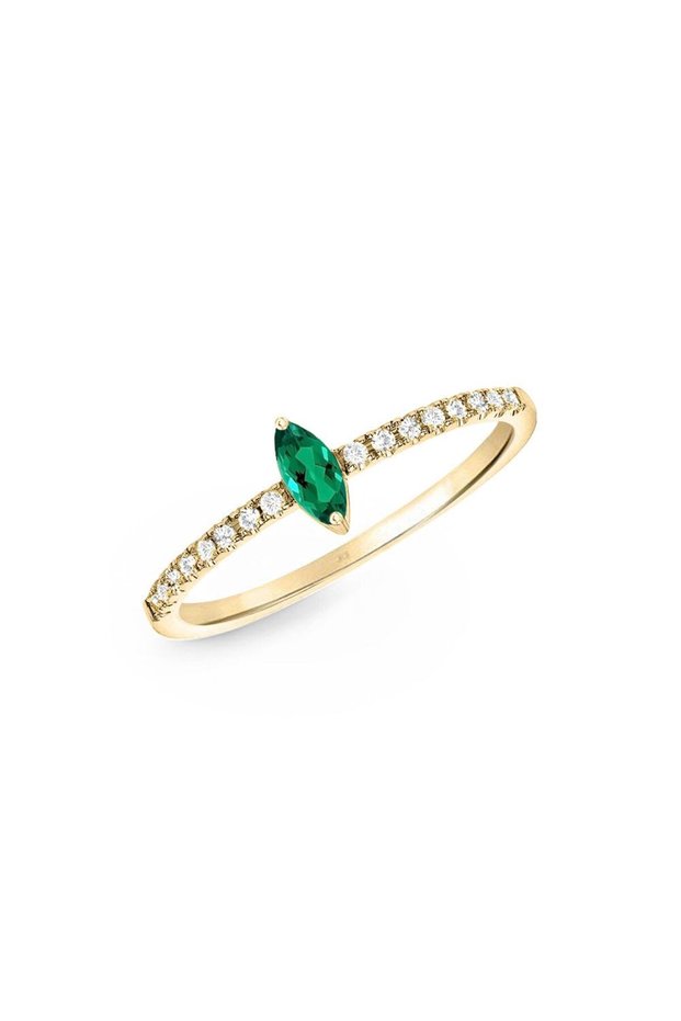 18Kt Gold Diamond Ring DR1Y118 Size 54 DR1Y118_green