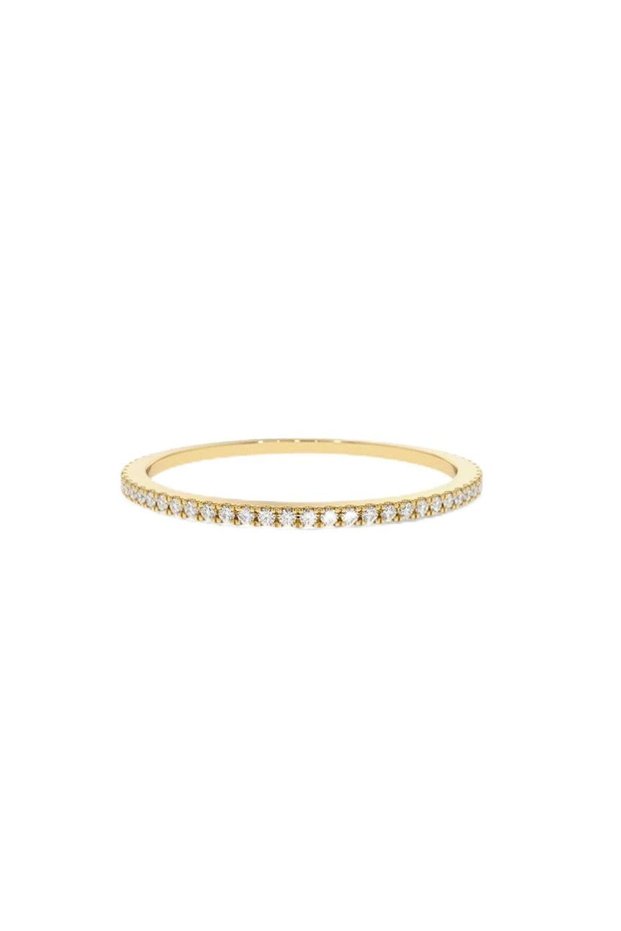 18Kt Gold Half Diamond Ring DR1Y143 Size 54