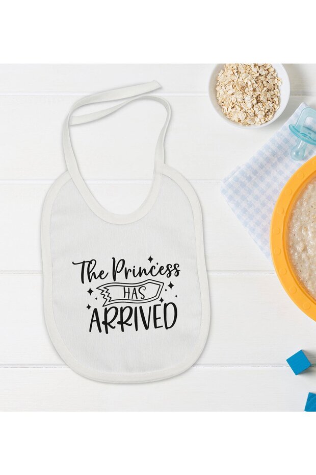 BK Kids "The Princess Has Arrived" Designer Baby Bib - Model 1