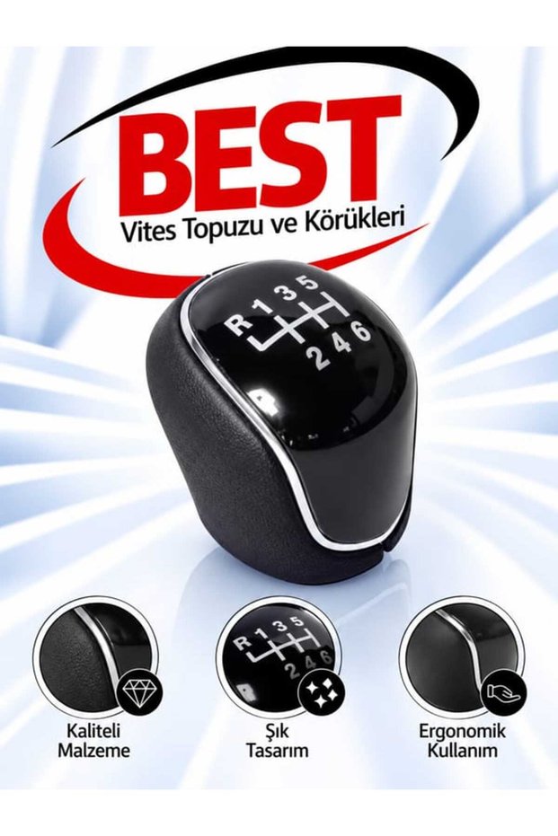Ford Transit Custom / Focus / C-Max / Grand C-Max / Mondeo / Kuga (Leather Gear Shift Knob, 6-Speed)