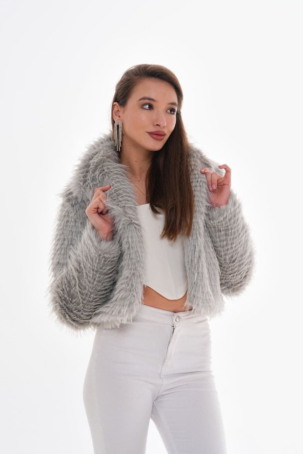 Navy Faux Fur Jacket