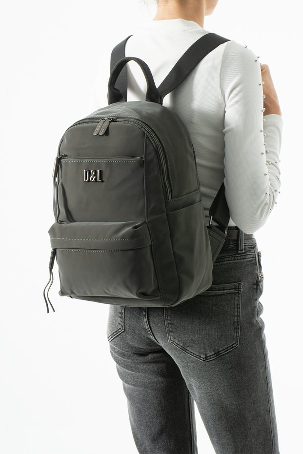 DAILY Water-Resistant Crinkle Fabric Multi-Pocket School and Backpack