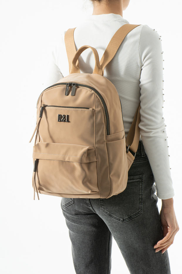 DAILY Water-Resistant Crinkle Fabric Multi-Pocket School and Backpack