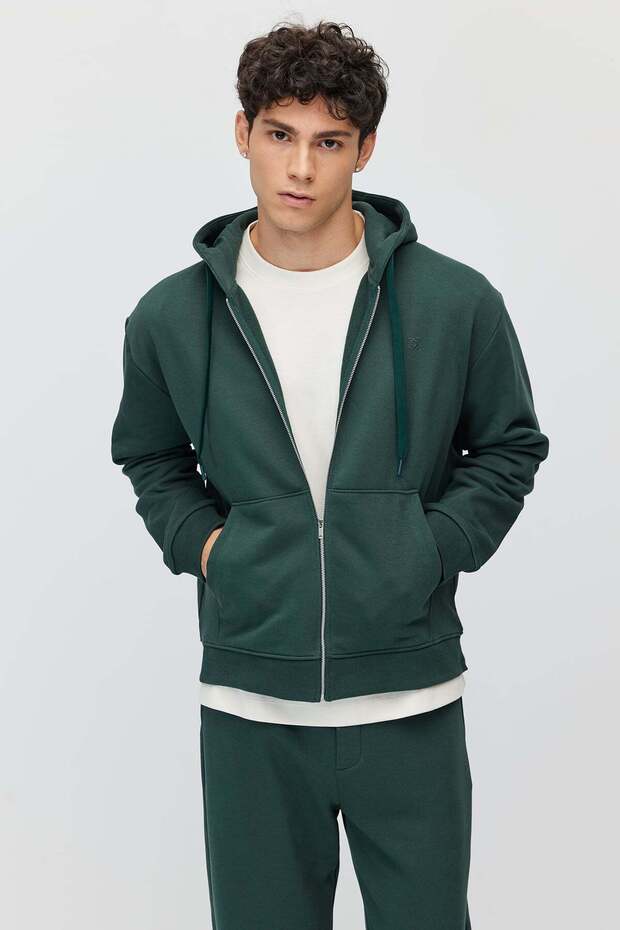 Men's zip-up hooded sweatshirt