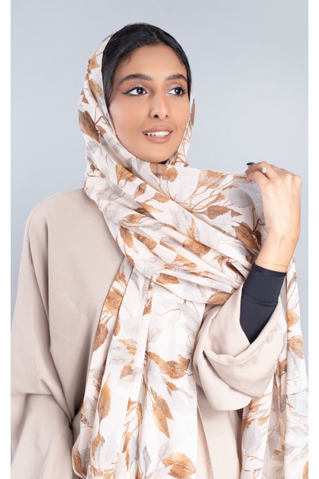 طرحة شيفون مشجر