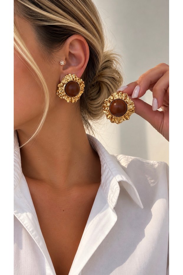 Embellished Vintage Gold Earrings