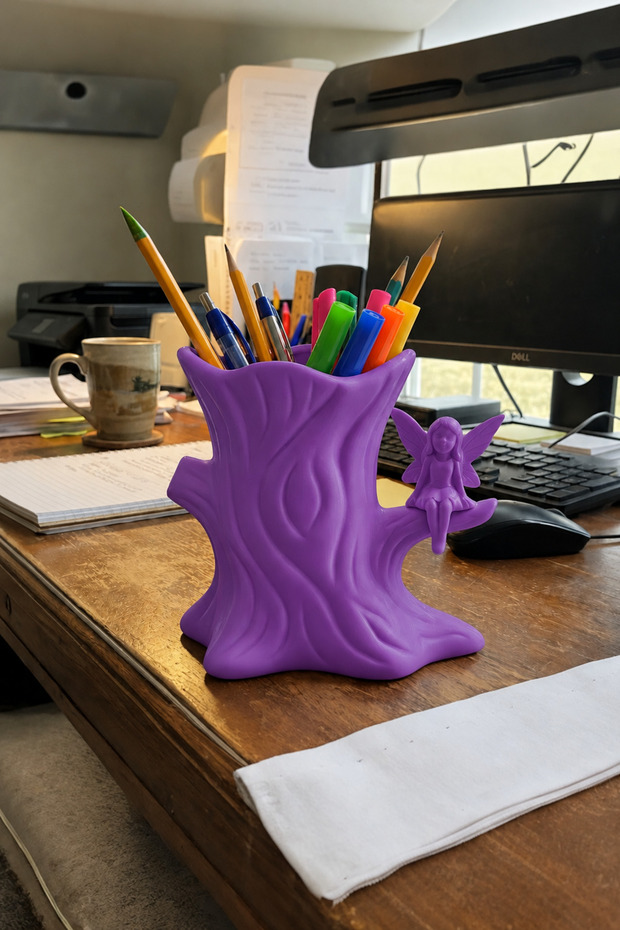 Fairy Figured Tree Design Pen Holder Desktop Organizer Decorative Organizer