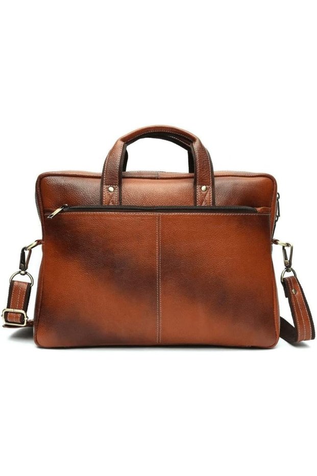 Pure Leather Business Laptop/Messenger Bag, Fits 15.6″ Laptop, Light weight and Slim Design