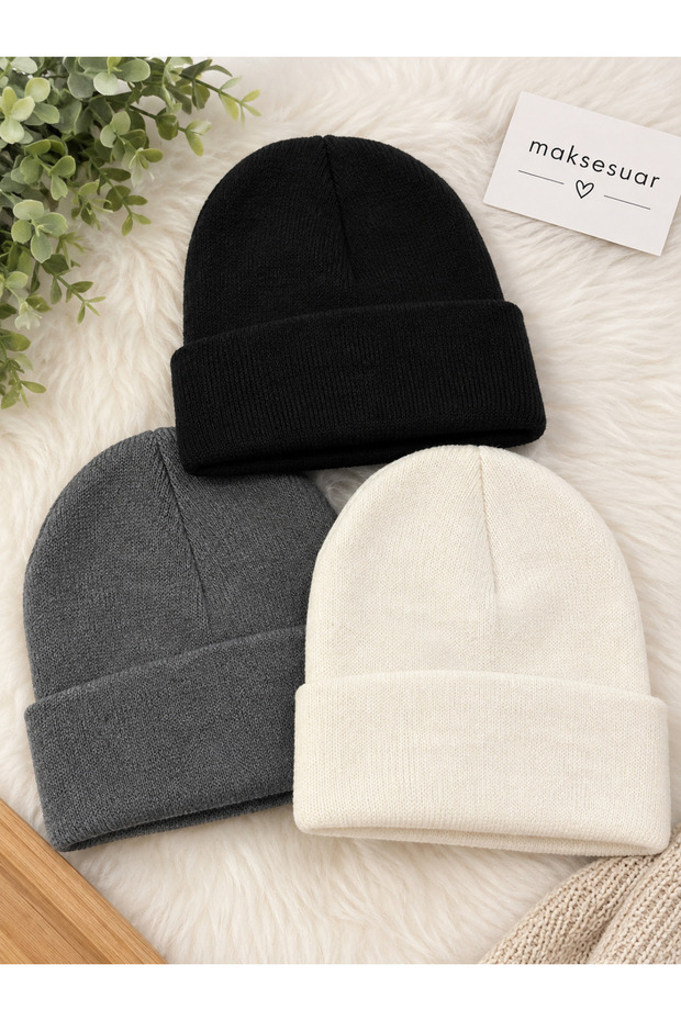 Unisex Folding 3-Piece Beret Set