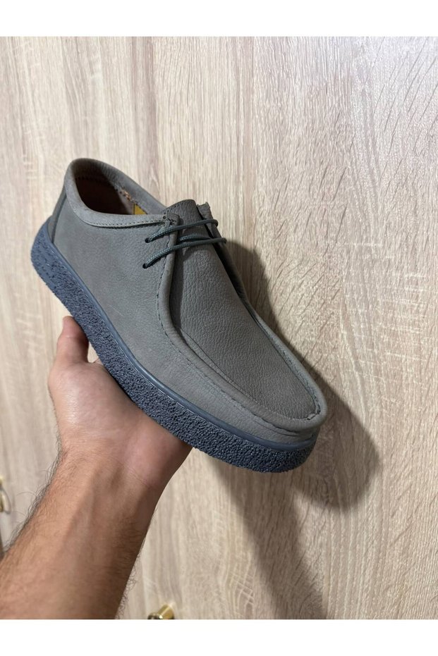 Gray nubuck leather men's Loafers - comfortable and stylish