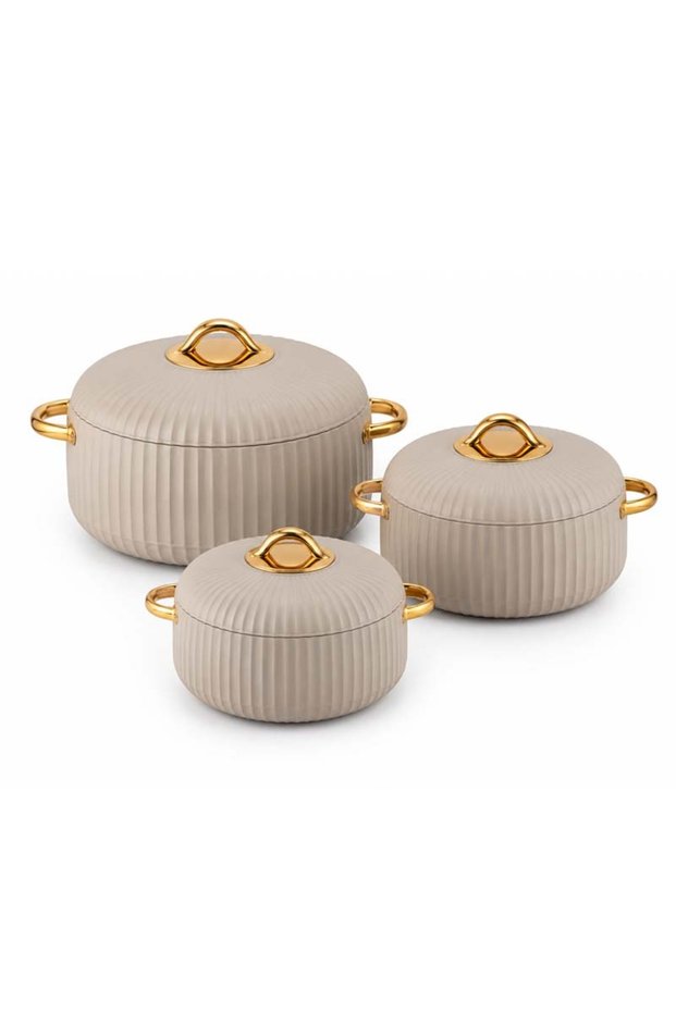 Beige 3-piece food container set