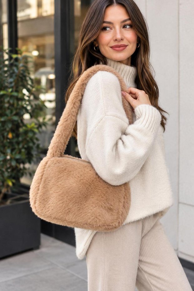 Women's Plush Zipper Shoulder Bag (Clutch Bag and Hand Bag)