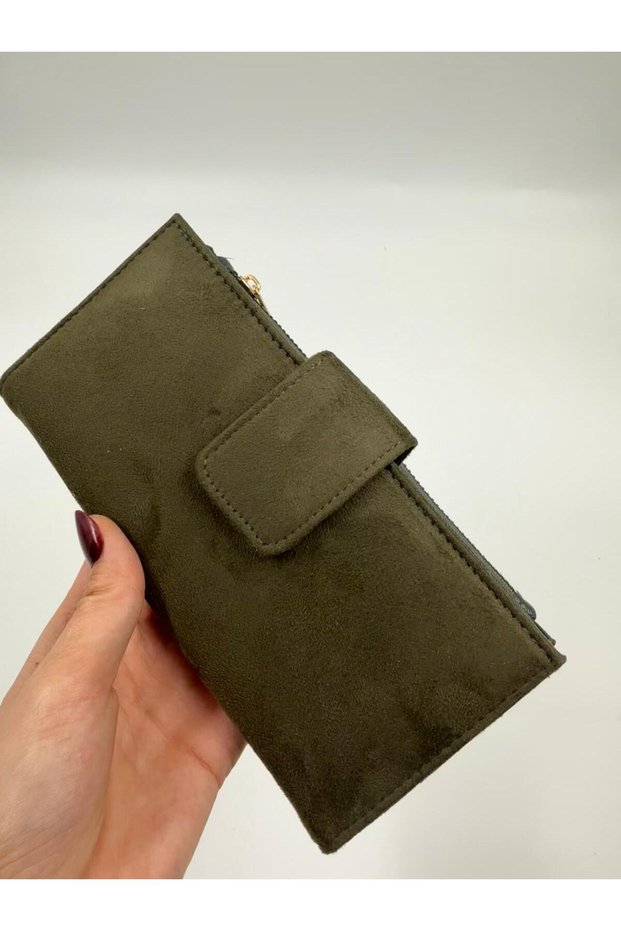 Large Suede Wallet with Phone Compartment