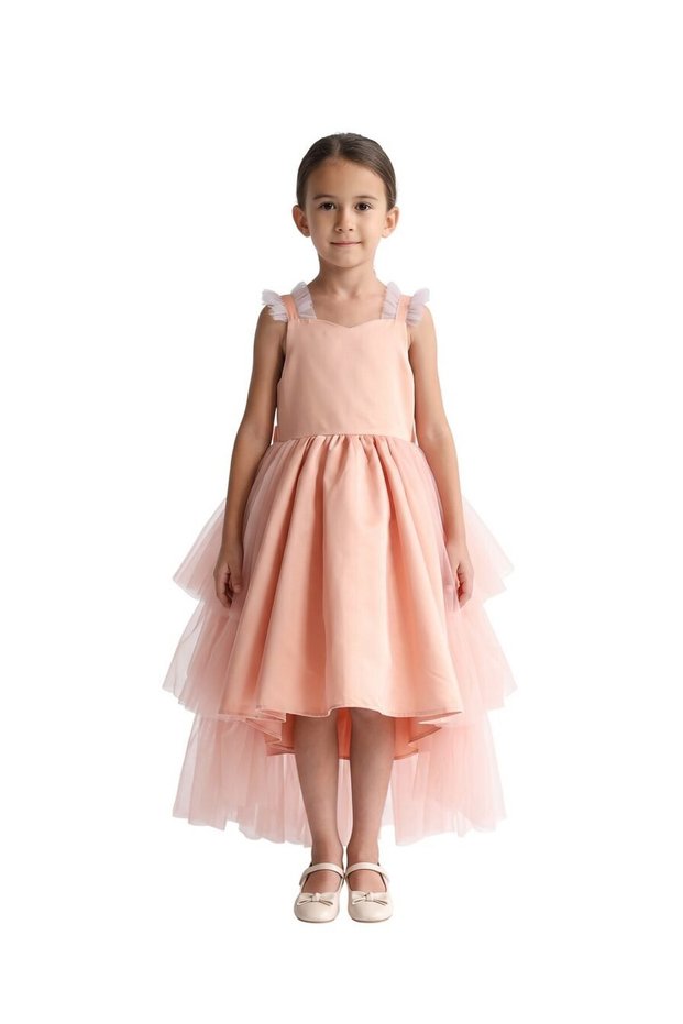 Sleeveless Long Tail Dress Light Orange